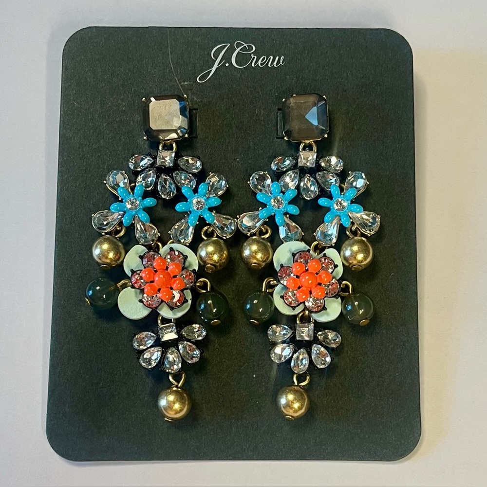 J. Crew Stone Drop Statement Earrings